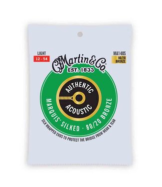 Martin Martin MA140S Light Silked 80/20 Acoustic Guitar Strings .012 - .054