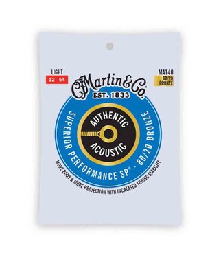 Martin Martin MA140 Authentic Acoustic Superior Performance 80/20 Bronze Guitar Strings - .012-.054 Light