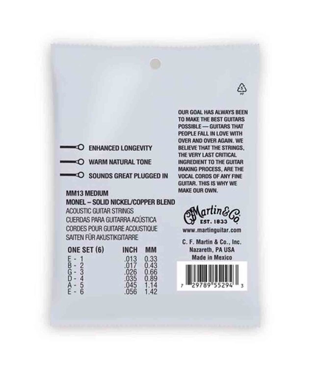 Martin Medium Retro Nickel Acoustic Guitar Strings - .013 - .056