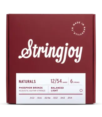 Stringjoy STRINGJOY NATURALS LIGHT PB ACOUSTIC GUITAR STRINGS 12-54