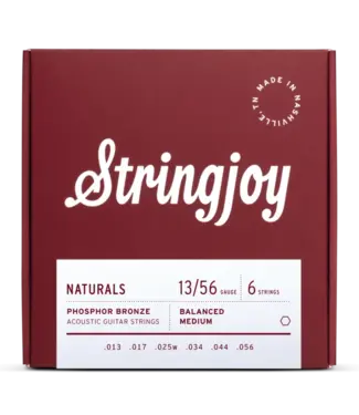 Stringjoy Stringjoy Naturals Medium PB Acoustic Guitar Strings 13-56