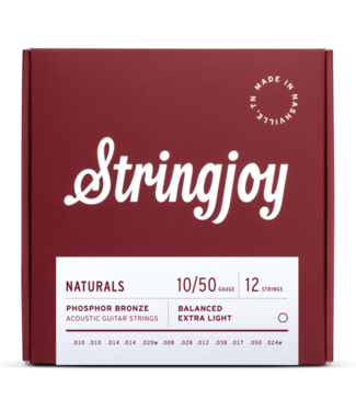 Stringjoy Stringjoy Naturals Extra Light 12 String PB Acoustic Guitar Strings 10-50