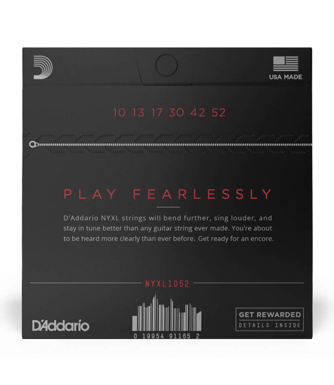 D'Addario NYXL1052 NYXL Nickel Wound Electric Guitar Strings - .010-.052 Light Top/Heavy Bottom