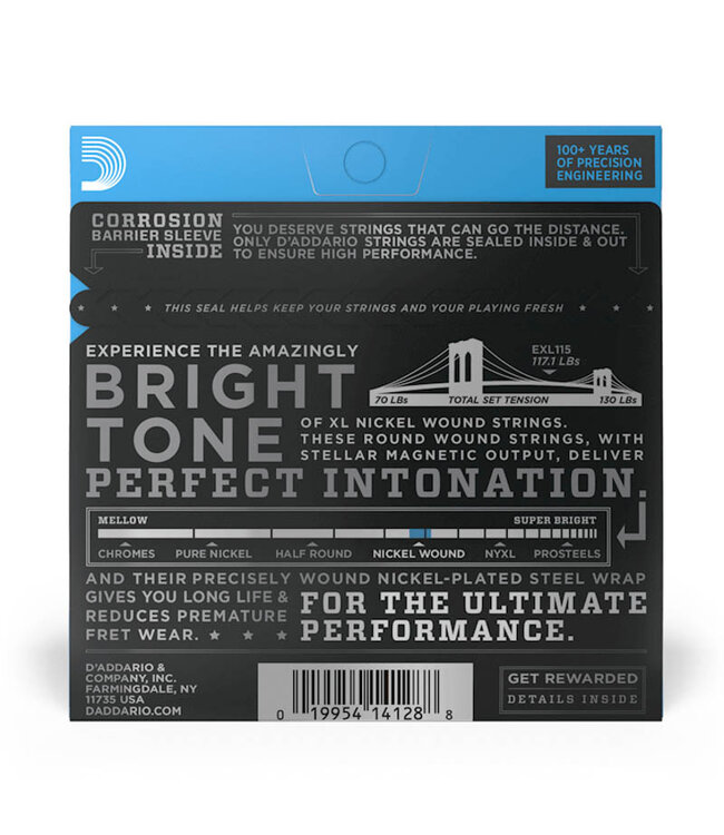 D'Addario EXL115 XL Electric Guitar Strings - .011-.049 Medium