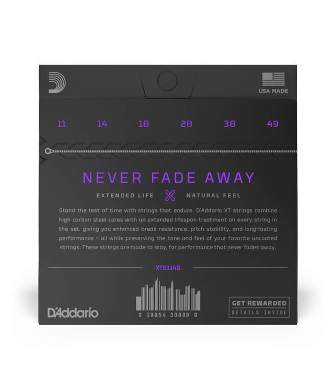 D'Addario XTE1149 XT Nickel Wound Electric Guitar Strings - .011-.049 Medium