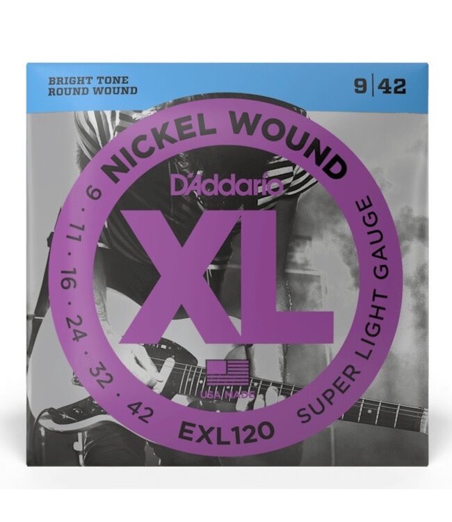 D'Addario EXL120 XL Electric Guitar Strings - .009-.042 Super Light