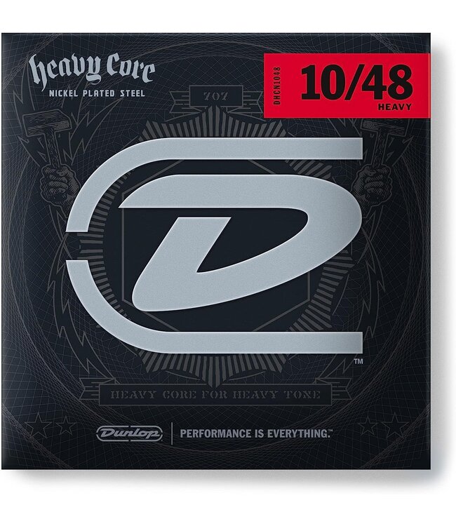 DUNLOP HEAVY CORE ELECTRIC GUITAR STRINGS 10-48