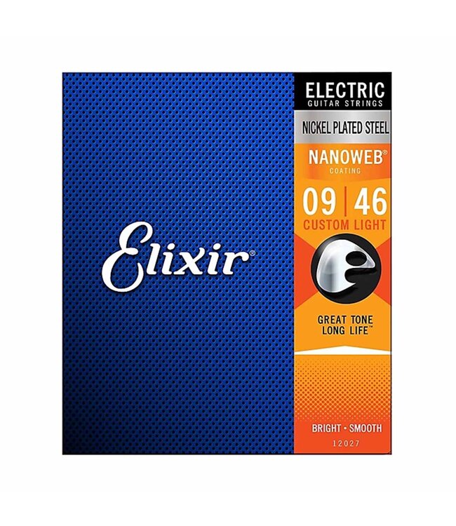 Elixir Strings 12027 Nanoweb Electric Guitar Strings - .009-.046 Custom Light