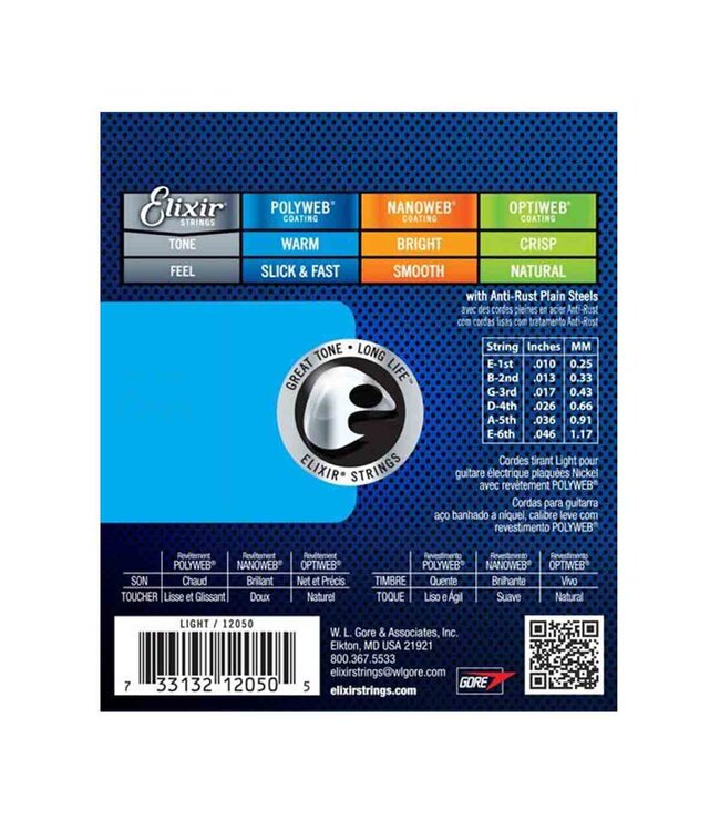 Elixir Strings 12050 Polyweb Electric Guitar Strings - .010-.046 Light