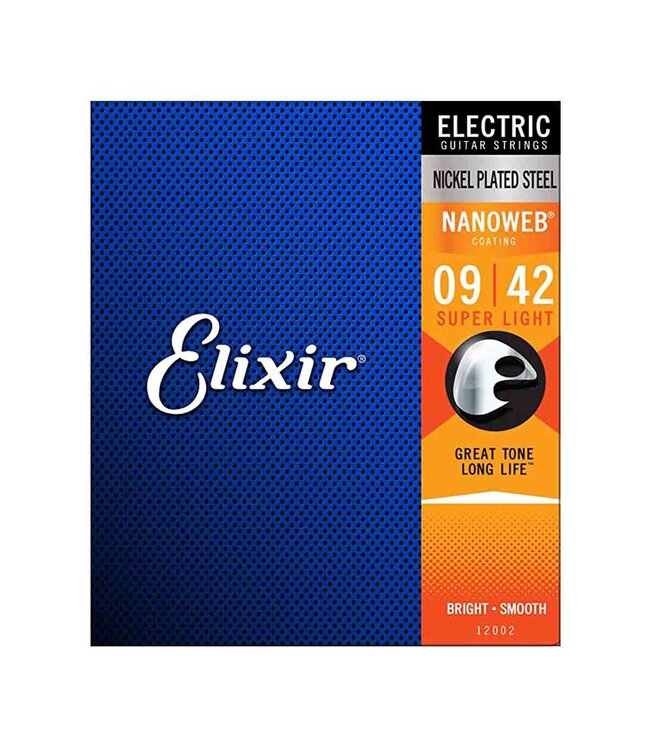 Elixir 12002 Super Light Nanoweb NPS Electric Guitar Strings 09-42