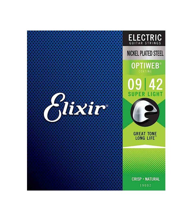 Elixir Strings 19002 Optiweb Electric Guitar Strings - .009-.042 Super Light
