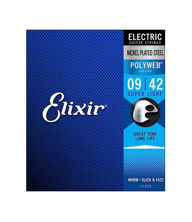 Elixir Strings 12000 Polyweb Electric Guitar Strings - .009-.042 Super Light