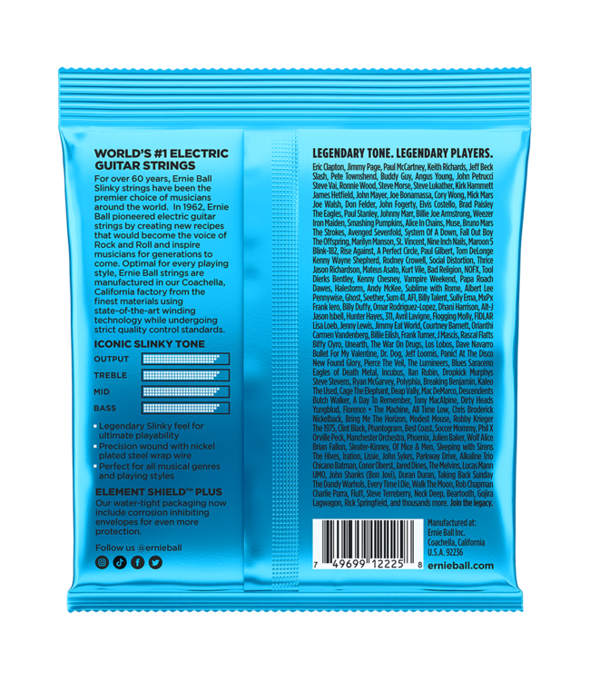 ERNIE BALL EXTRA SLINKY NICKEL WOUND ELECTRIC GUITAR STRINGS 8-38 GAUGE
