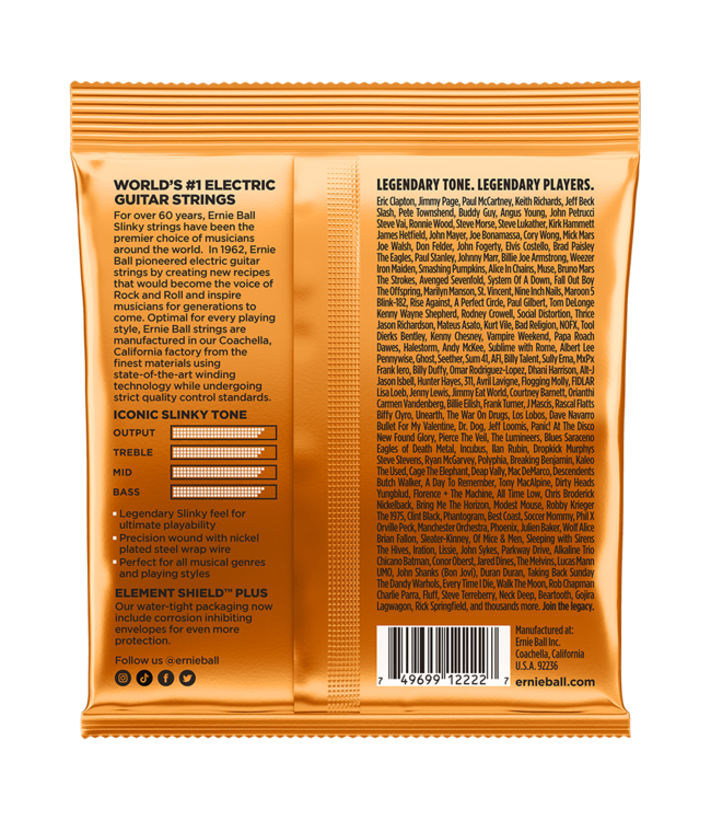 Ernie Ball 2222 Hybrid Slinky Electric Guitar Strings - .009-.046
