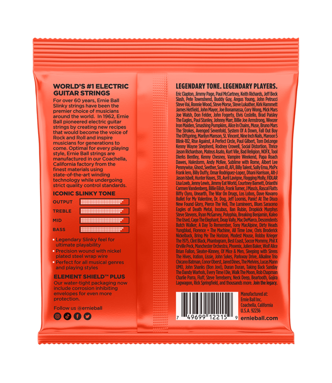 Ernie Ball 2215 Skinny Top Heavy Bottom Slinky Electric Guitar Strings - .010-.052