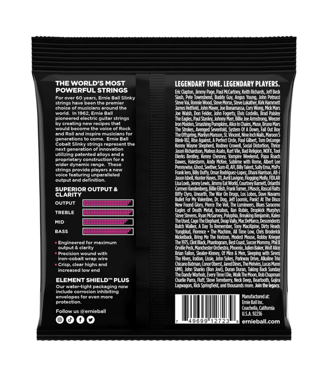 Ernie Ball 2723 Super Slinky Cobalt Electric Guitar Strings - .009-.042