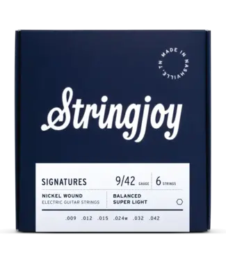 Stringjoy STRINGJOY SUPER LIGHT NICKEL ELECTRIC GUITAR STRINGS 09-42
