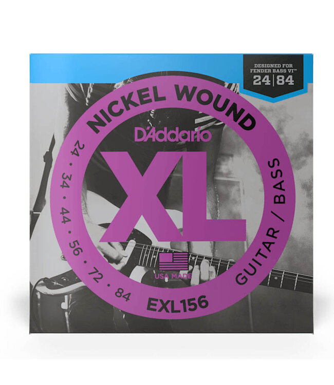 D'Addario EXL156 XL Nickel Wound Bass VI Guitar Strings - .024-.084