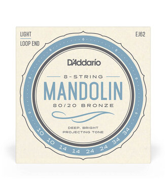 D'Addario D'Addario Light EJ62 80/20 Bronze 8-String Mandolin - .010-.034 Light