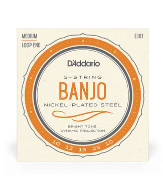 D'Addario D'ADDARIO MEDIUM NICKEL WOUND SET 5 STRING BANJO 10-23