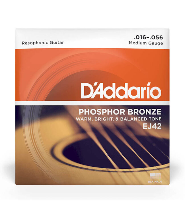 D'Addario EJ42 Phosphor Bronze Resophonic/Dobro Strings - .016-.056 Medium
