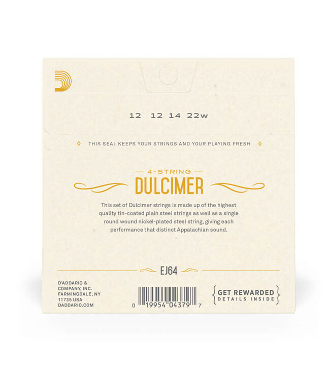 D'Addario EJ64 Mountain Dulcimer Strings - .012-.022