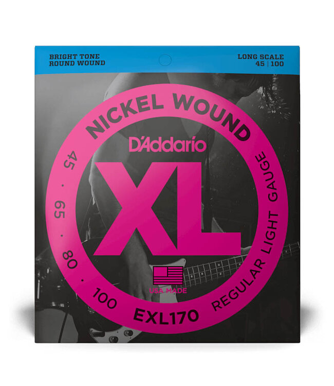 D'ADDARIO REGULAR LIGHT XL NICKEL LONG SCALE BASS STRINGS 45-100