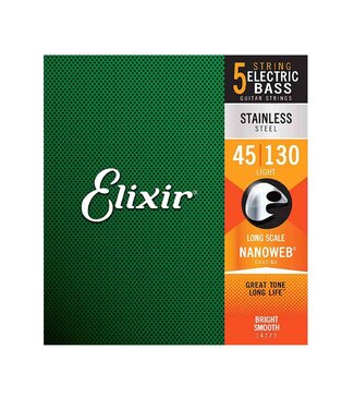 Elixir Elixir Strings 14202 Nanoweb Electric Bass Guitar Strings - .045-.130 Light Long Scale, 5-string