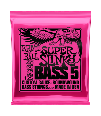 Ernie Ball Ernie Ball 2824 Super Slinky Nickel Wound Electric Bass Guitar Strings - .040-.125 5-string