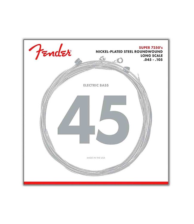 Fender 7250's Nickel Plated Bass Guitar Strings - .045 - .100, Medium Light