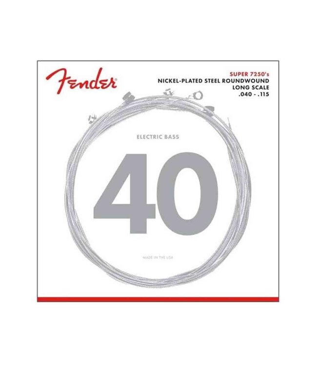 Fender 7250's Nickel Plated Long Scale 5 String Bass Guitar Strings -  .040 - .115