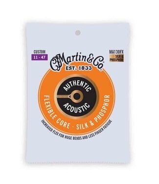 Martin Martin MA130FX Authentic Flexible Core Silk & Phosphor Acoustic Guitar Strings - .011-.047 Custom Light