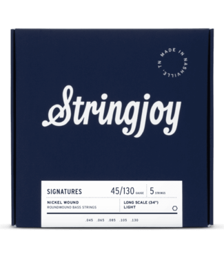 Stringjoy Stringjoy Signatures Light Gauge Nickel Long Scale 5 String Bass Guitar Strings 45-130