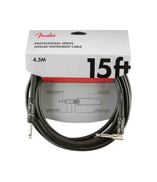 Fender Fender Professional Series  Straight to Right Angle Instrument Cable - 15-Foot Black