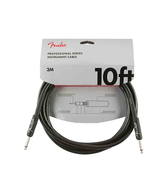 Fender Professional Series Instrument Cable - 10 feet, Black