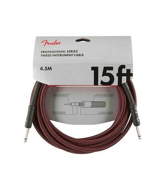 Fender Fender Professional Series Straight to Straight Instrument Cable - 15 foot Red Tweed