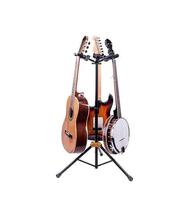 Hercules GS432BPLUS PLUS Series Universal AutoGrip Tri Guitar Stand with Foldable Backrest