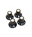 Fender Fender Skirted Push on Amplifier Replacement Knobs -  Black-Silver