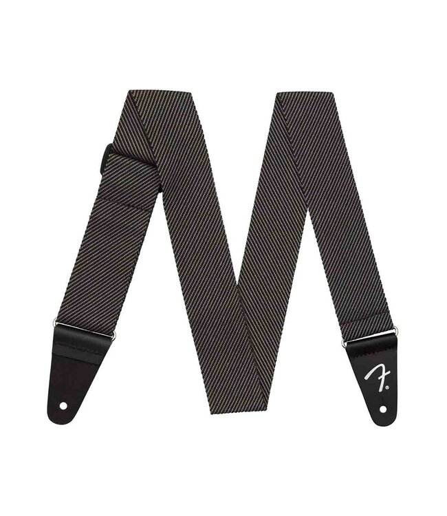 Fender 2" Poly Guitar Strap - Black with Gray Logo