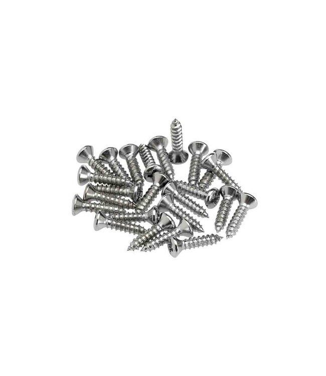 Fender Chrome Pickguard Control Plate Mounting Screws (24 Pack)