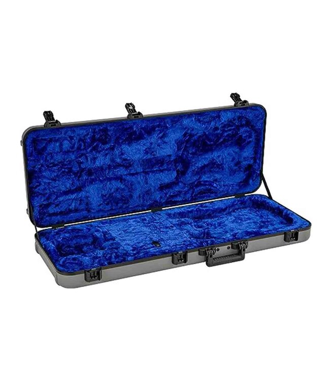 Fender Deluxe Molded Strat/Tele Case - Silver with Blue Interior