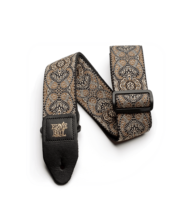 Ernie Ball Jacquard Guitar Strap - Gold and Black Paisley #4163