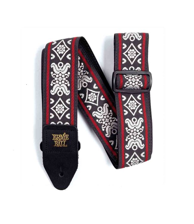 Ernie Ball Classic Jacquard Guitar and Bass Strap - Blackjack Red