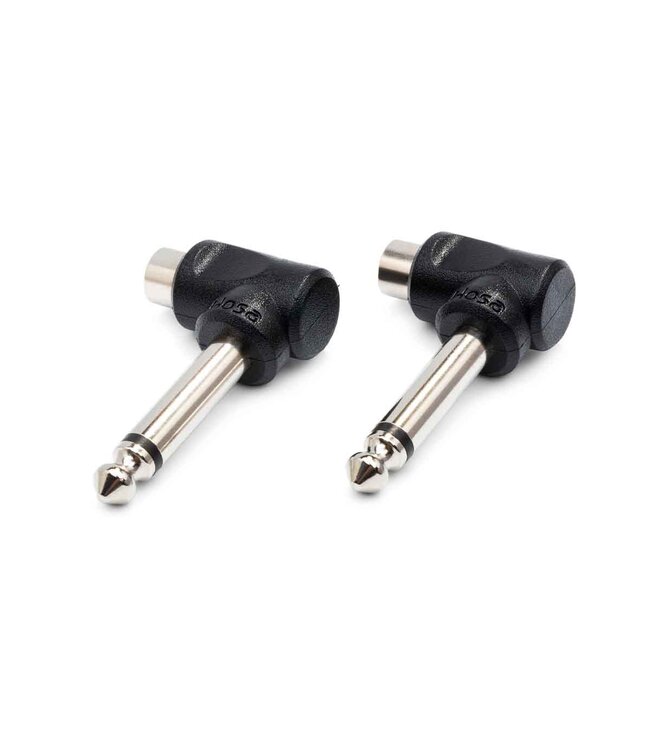 Hosa RCA to 1/4 TS Right Angle Adapters (2 Pack)