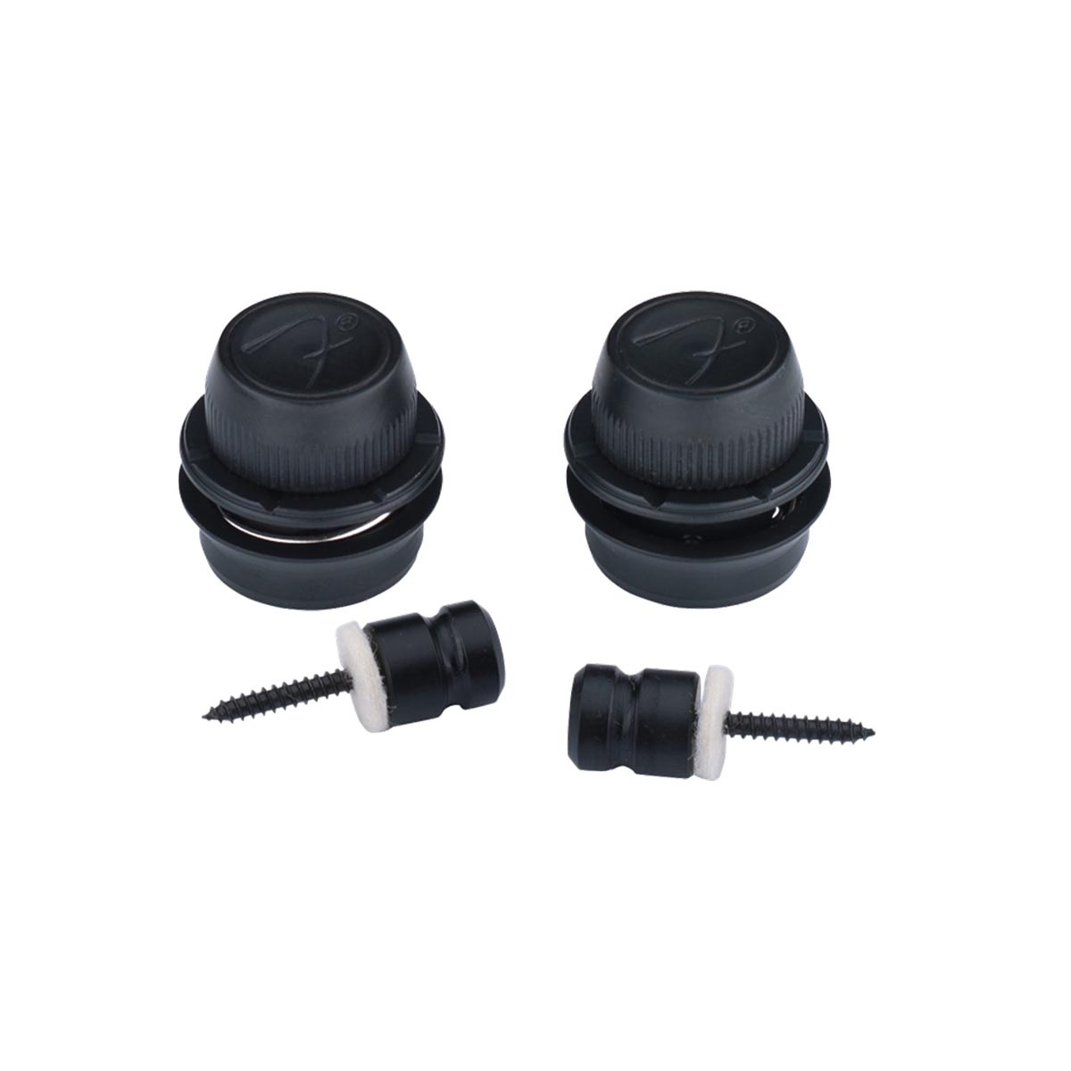 FENDER F STRAP LOCKS BLACK Roxy Music