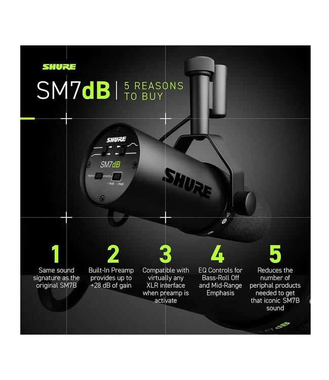 Shure SM7dB Active Dynamic Microphone
