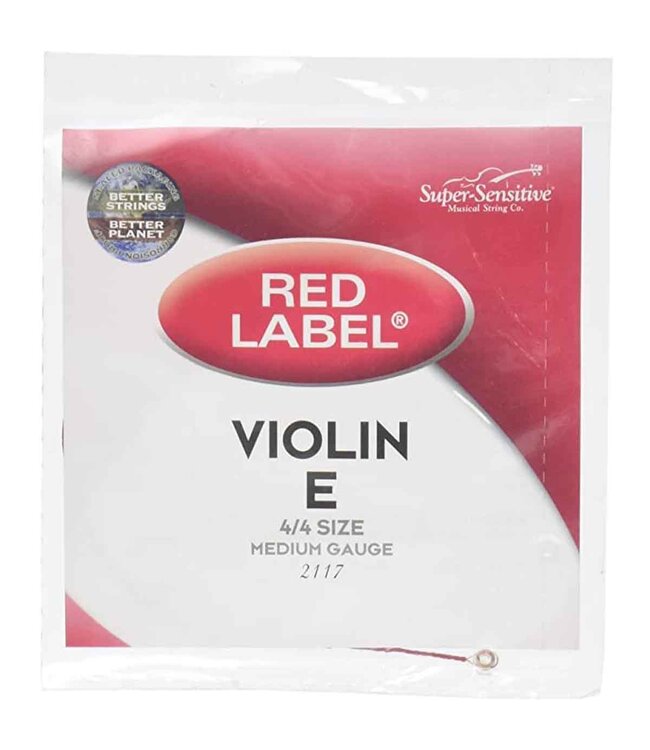 Super Sensitive 2117 Red Label Violin E String - 4/4 Size Medium Gauge