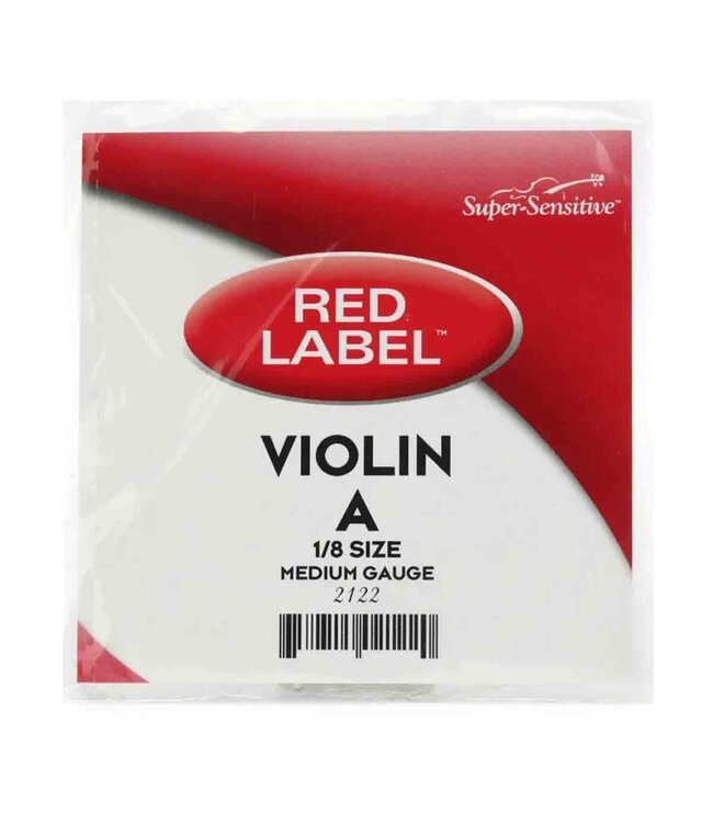 SUPER SENSITIVE 2122 RED LABEL VIOLIN A STRING - 1/8 SIZE MEDIUM GAUGE