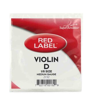 Super Sensitive Super Sensitive Red Label Violin D String 1/8 Size Medium Gauge