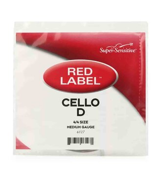 Super Sensitive Red Label Cello D String 4/4 Size Medium Gauge